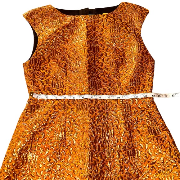 ALICE + OLIVIA Beth Metallic Gold Open Back A-Line Cocktail Mobwife Dres… - Picture 7 of 11